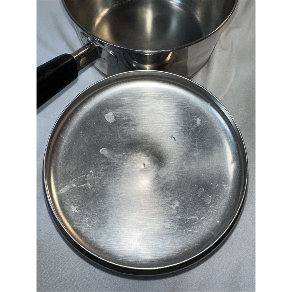 Vintage Revere Ware 1 Quart Stainless Steel Saucepan Copper Clad Bottom and Lid - Picture 4 of 7